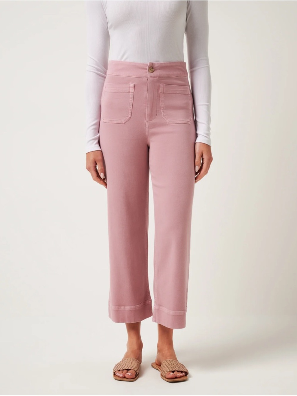Travis Mathew Everyday Wide Leg Crop Pants Foxglove Pink Size Small NEW NWT